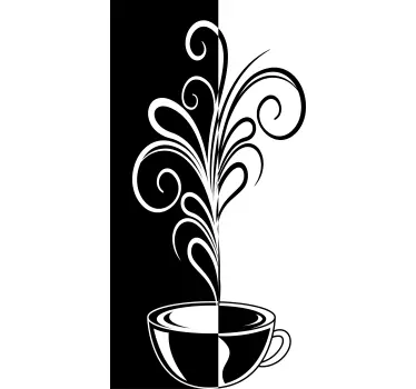 Adesivo murale cucina linee decorative di caffè - TenStickers