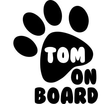 Adesivo personalizzato nome del cane e zampa - TenStickers