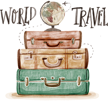 Adesivo murale soggiorno tema viaggi - TenStickers