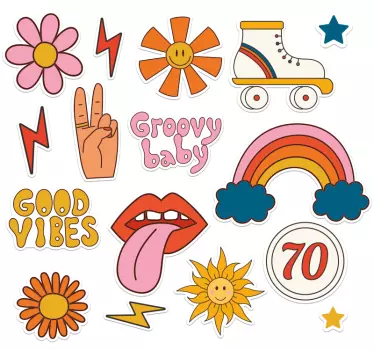 Adesivo per laptop vibrazioni hippie - TenStickers