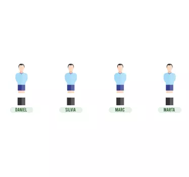 Appendiabiti adesivo personaggi del calcio balilla - TenStickers