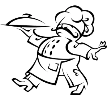 Sticker decorativo chef servendo - TenStickers