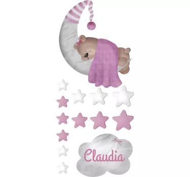 Adesivo murale bambini personalizzato orsacchiotto - TenStickers