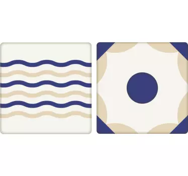 Adesivo bagno piastrelle ceramica onde - TenStickers