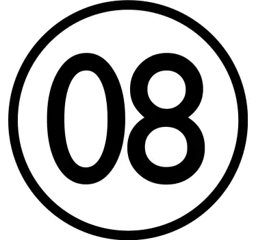 Adesivo per auto numero arrotondato - TenStickers
