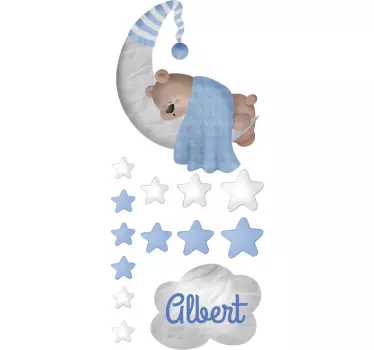 Adesivo con orsetto e nome personalizzabile - TenStickers