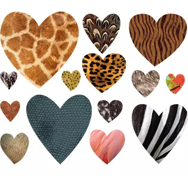 Set di 14 adesivi Cuori Texture Animali - TenStickers