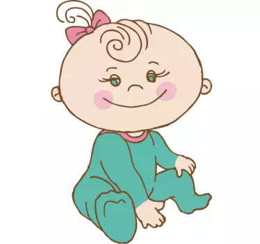 Adesivo bambini bimba seduta - TenStickers