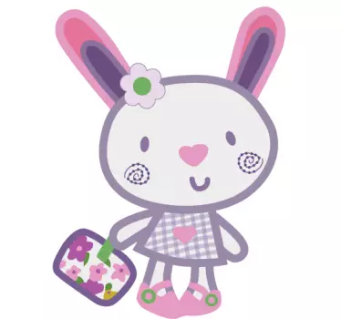 Adesivo bambini coniglio rosa - TenStickers