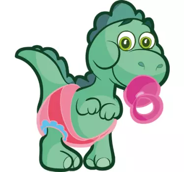 Adesivo bambini dinosauro bebè verde - TenStickers