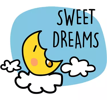 Adesivo bambini dormendo sulla luna - TenStickers