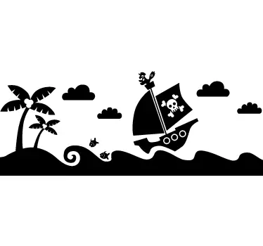 Adesivo bambini nave dei pirati - TenStickers