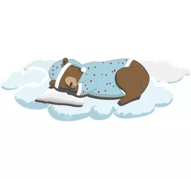 Adesivo bambini orso appisolato su nuvola - TenStickers