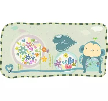 Adesivo bambini scimmietta love love - TenStickers