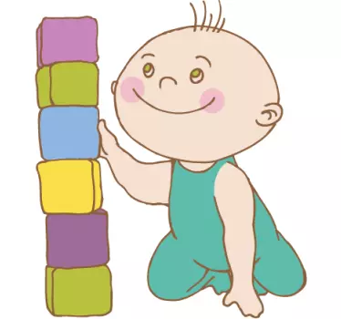 Adesivo bambini torre di mattoncini - TenStickers