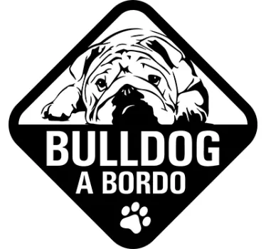 Adesivo per auto bulldog a bordo - TenStickers
