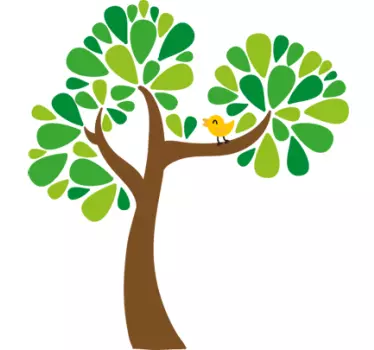 Adesivo cameretta albero e canarino - TenStickers