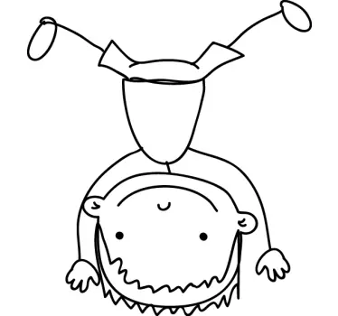 Adesivo cameretta bimbo capriola stilizzato - TenStickers
