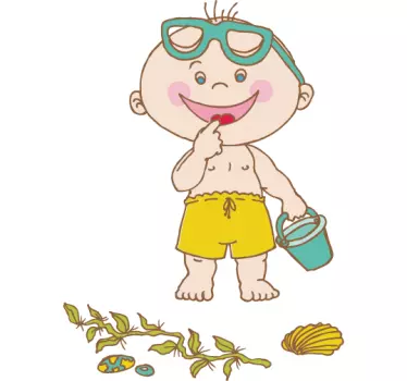 Adesivo cameretta finalmente in spiaggia - TenStickers