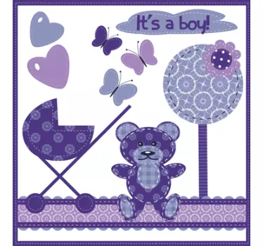 Adesivo cameretta illustrazione lilla bimbo - TenStickers