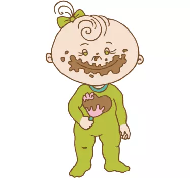Adesivo cameretta lecca lecca al cioccolato - TenStickers