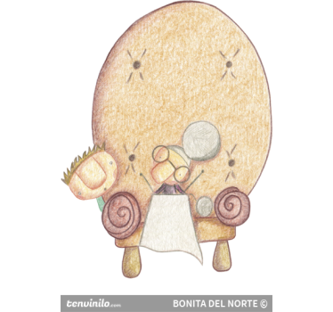 Adesivo cameretta nonna uncinetto - TenStickers