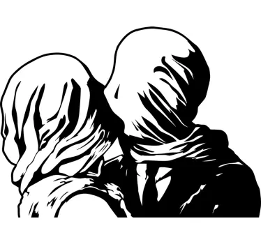 Adesivo murale con gli amanti di Magritte - TenStickers