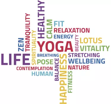 Adesivo da parete scritte concetti yoga - TenStickers