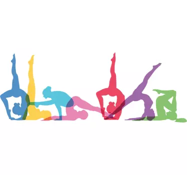 Adesivo murale con le posizioni yoga - TenStickers
