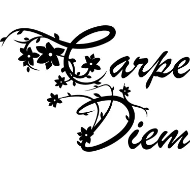 Adesivo murale soggiorno Carpe Diem floreale - TenStickers
