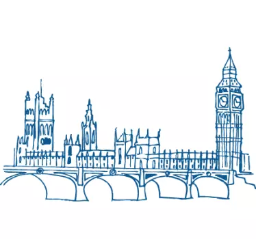 Adesivo decorativo disegno Big Ben - TenStickers