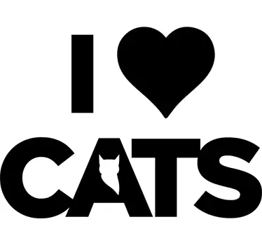 Adesivo decorativo I love Cats - TenStickers