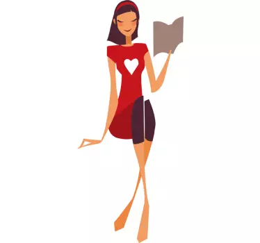 Adesivo decorativo ragazza libro - TenStickers
