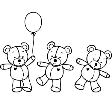 Adesivo decorativo tre orsetti - TenStickers