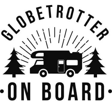 Adesivo camper con "globetrotter on board" - TenStickers