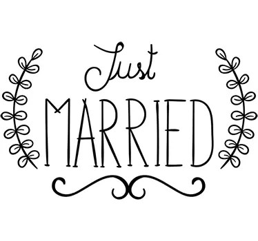 Adesivo elegante Just Married - TenStickers
