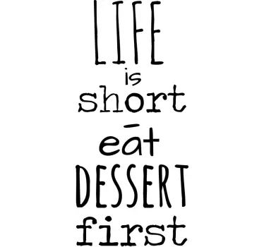 Adesivo Frase Motivazionale Life is Short - TenStickers