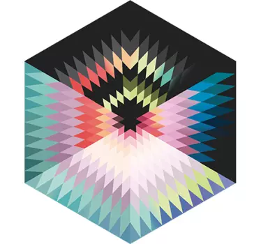Adesivo geometrico motivi esagonali colorati - TenStickers