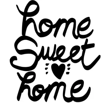 Adesivo murale soggiorno Home Sweet Home monocolore - TenStickers