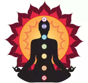 Adesivo murale soggiorno illustrazione chakra - TenStickers