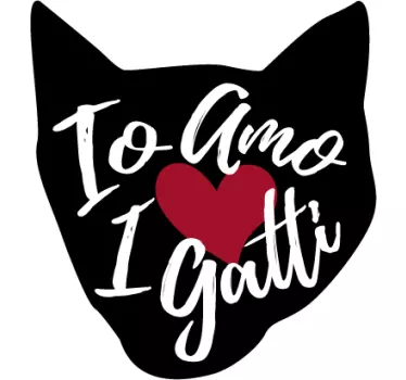 Adesivo murale amo i gatti - TenStickers