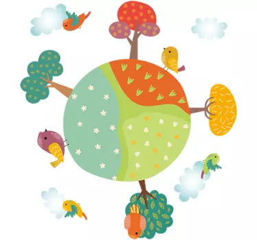 Adesivo murale bambini concetto di albero colorato - TenStickers