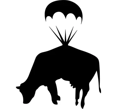 Adesivo casa Banksy mucca con paracadute - TenStickers