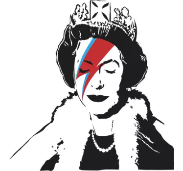 Adesivo murale soggiorno Banksy Queen Elisabetta - TenStickers