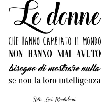 Adesivo murale soggiorno citazione Rita Levi Montalcini - TenStickers