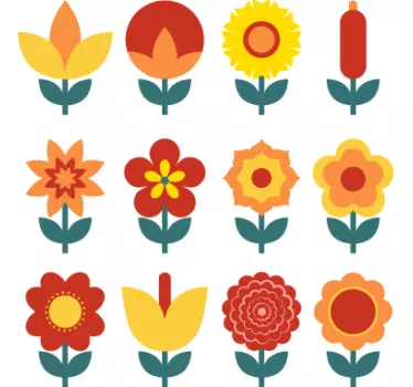 Adesivo murale collezione fiori - TenStickers