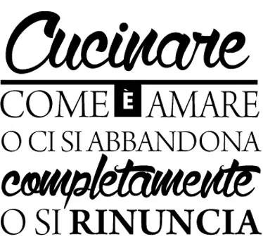 Adesivo murale cucinare amare - TenStickers