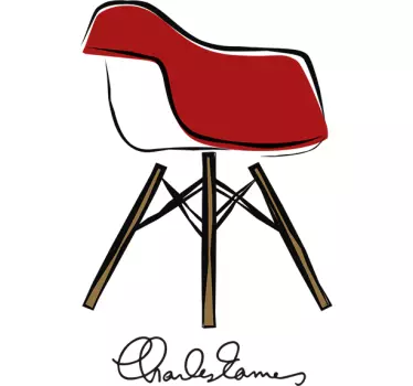 Adesivo murale Disegno Sedia Eames - TenStickers