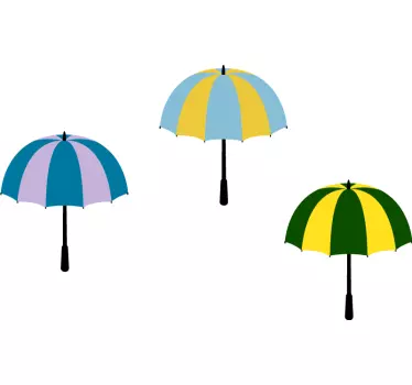 Disegno per pareti ombrelli effetto appendiabiti - TenStickers