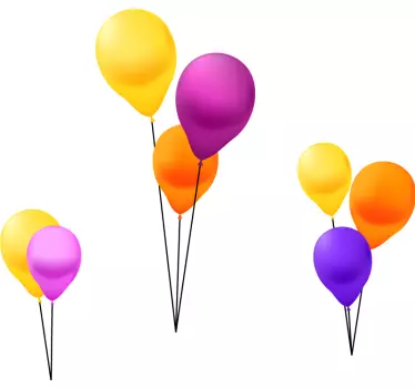 Disegno per pareti palloncini effetto appendiabiti - TenStickers